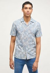 MĘSKA KOSZULA MUSTANG Collin Shirt 2312 Bambus two-color blue 1013993 12461. Niebieskie koszule męskie Mustang, na lato, m, bez wzorów, z bawełny, eleganckie, bez kołnierzyka, bez ramiączek. Za 99.99 zł.