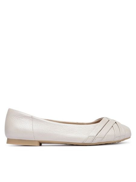 Caprice Baleriny 9-22102-46 Écru. Białe baleriny damskie Caprice, bez wzorów, ze skóry, bez obcasa. Za 265.99 zł.