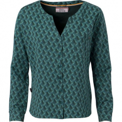 Bluzka "Space Between" w kolorze ciemnozielonym. Zielone bluzki damskie 4funkyflavours Women & Men, z bawełny, z klasycznym kołnierzykiem. W wyprzedaży za 149.95 zł.