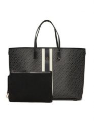 Tommy Hilfiger Torebka Th Monoplay Le Maxi Tote AW0AW17697 Czarny. Czarne torebki do ręki damskie Tommy Hilfiger, bez wzorów, ze skóry, bez dodatków. Za 799.99 zł.