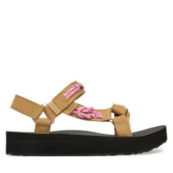 Sandały Teva. Brązowe sandały damskie Teva, bez wzorów, bez obcasa, na płaskiej podeszwie, bez zapięcia. Za 339.99 zł.