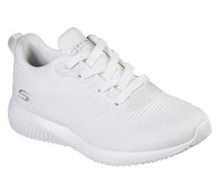 Buty do chodzenia damskie Skechers Sneaker. Białe obuwie sportowe damskie Skechers, bez wzorów, z gumy, trekkingowe. Za 169.00 zł.