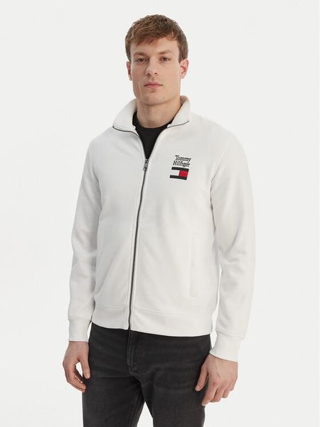 Tommy Hilfiger Bluza Embro MW0MW42466 Biały Regular Fit. Białe bluzy męskie Tommy Hilfiger, m, bez wzorów, z bawełny, bez kaptura. Za 357.99 zł.