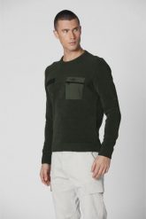 AERONAUTICA MILITARE Zielony sweter męski, Rozmiar XXL. Zielone swetry przez głowę męskie Aeronautica Militare, l, bez wzorów, bez kołnierzyka. W wyprzedaży za 589.99 zł.