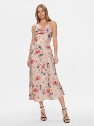 Guess Sukienka koktajlowa W3GK85 WD8G2 Beżowy Regular Fit. Brązowe sukienki damskie Guess, m, z aplikacjami, z syntetyku, wizytowe, bez kołnierzyka, bez ramiączek. Za 319.99 zł.