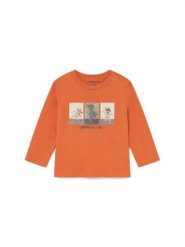 Mayoral Bluzka 2063 Pomarańczowy Regular Fit. Brązowe t-shirty dla chłopców Mayoral, bez wzorów, z bawełny, bez ramiączek. Za 69.99 zł.