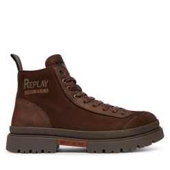 Trapery REPLAY. Brązowe śniegowce i trapery męskie Replay, bez zapięcia. Za 594.99 zł.
