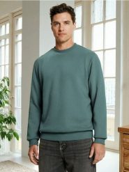 Bluza z długim rękawem - zielony. Zielone bluzy męskie Sinsay, l, bez wzorów, bez kaptura. Za 29.99 zł.