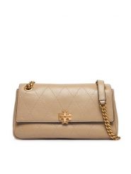 Tory Burch Torebka Charlie Quilted Small Shoulder Bag 185829 Kremowy. Białe torebki do ręki damskie Tory Burch, bez wzorów, ze skóry, bez dodatków. Za 2,384.00 zł.