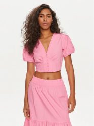 Vero Moda Bluzka Charlotte 10303653 Różowy Regular Fit. Czerwone bluzki damskie Vero Moda, l, bez wzorów, z bawełny, bez kołnierzyka, bez ramiączek. Za 59.99 zł.