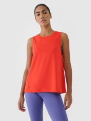 4F Top treningowy szybkoschnący damski - czerwony XL. Czerwone t-shirty i topy dla dziewczynek 4f, bez wzorów, z dzianiny, bez ramiączek. W wyprzedaży za 59.99 zł.