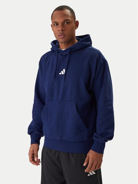 Adidas Bluza Essentials Feel Cozy JE3810 Granatowy Regular Fit. Niebieskie bluzy męskie Adidas, l, bez wzorów, z bawełny, bez kaptura. Za 170.99 zł.