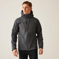 Softshell roboczy męski Repeller. Szare kurtki sportowe męskie Regatta, m, bez wzorów, z softshellu, trekkingowe. W wyprzedaży za 349.99 zł.