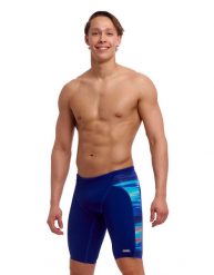 Spodenki do pływania Jammery Funky Trunks Storm At Sea. Niebieskie kąpielówki męskie FUNKY TRUNKS, m, bez wzorów, z elastanu, do pływania. Za 219.00 zł.