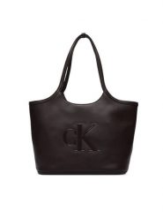 Calvin Klein Torebka Bold Ck Shopper LV04F3562G Bordowy. Czerwone torebki shopper damskie Calvin Klein, bez wzorów, ze skóry, bez dodatków. Za 529.99 zł.