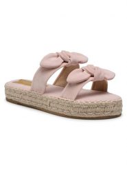 DeeZee Espadryle WS19354-12 Różowy. Czerwone klapki damskie DeeZee, bez wzorów, z materiału, bez obcasa. Za 39.99 zł.