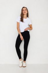 LEGINSY SUZANE CZARNE S - Flawless. Czarne spodnie sportowe damskie Flawless, s, bez wzorów, z bawełny, na jogę i pilates. Za 179.00 zł.