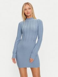Guess Sukienka dzianinowa Livia W4BK08 Z2V42 Niebieski Regular Fit. Niebieskie sukienki damskie Guess, l, z aplikacjami, z dzianiny, bez kołnierzyka, bez ramiączek. Za 279.99 zł.