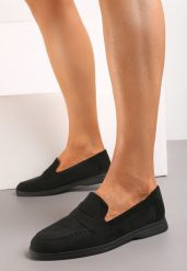 Czarne Klasyczne Mokasyny z Imitacji Zamszu Aerisse. Czarne mokasyny damskie Born2be, z materiału, klasyczne. Za 79.99 zł.