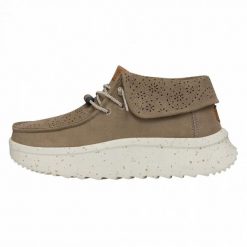 HEYDUDE Damskie Botki Wendy Peak Fold Boot. Brązowe botki damskie Hey dude, na zimę, z materiału, bez obcasa, bez zapięcia. Za 259.00 zł.