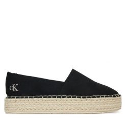 Espadryle Calvin Klein Jeans. Czarne espadryle damskie Calvin Klein Jeans, bez wzorów, z jeansu, bez obcasa, bez zapięcia. Za 209.99 zł.