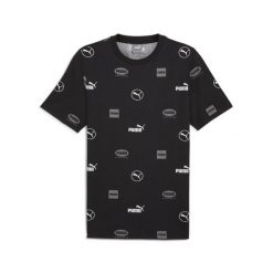 Męska koszulka PUMA POWER PUMA Black. Czarne koszulki sportowe męskie Puma, m, bez wzorów, bez kołnierzyka, bez ramiączek, na jogę i pilates. Za 79.99 zł.