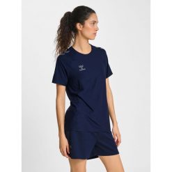 Damski jersey Hummel Cima 2.0. Niebieskie koszulki sportowe damskie Hummel, bez wzorów, z jersey, bez kołnierzyka, bez ramiączek, do koszykówki. Za 166.50 zł.