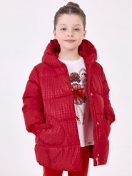 Mayoral Kurtka zimowa 4.412 Czerwony Regular Fit. Czerwone buty zimowe dziewczęce Mayoral, na zimę, bez wzorów, z syntetyku, bez kaptura. Za 289.99 zł.