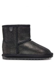 EMU Australia Śniegowce Wallaby Mini Metallic K11856 Czarny. Czarne buty zimowe dziewczęce Emu Australia, ze skóry, bez zapięcia. Za 349.99 zł.