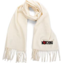 Szal MOSCHINO - 30578 M1877 002. Brązowe szaliki męskie MOSCHINO, z materiału. Za 409.00 zł.