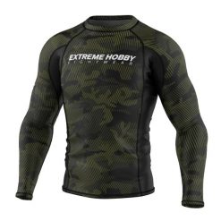 Koszulka sportowa męska Rashguard do MMA EXTREME HOBBY HAVOC. Zielone bluzy męskie EXTREME HOBBY, m, bez wzorów, z bawełny, bez kołnierzyka, bez ramiączek, do biegania. Za 209.00 zł.