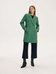 Płaszcz z wełną - jasnozielony. Zielone płaszcze damskie Reserved, l, bez wzorów, z tkaniny, bez kaptura. W wyprzedaży za 65.99 zł.