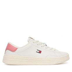 Espadryle Tommy Jeans. Białe sandały damskie Tommy Jeans, bez wzorów, z jeansu, bez obcasa, bez zapięcia. Za 409.99 zł.