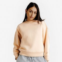 Bluza damska Elementals okrągły dekolt. Brązowe bluzy damskie Decathlon, m, bez wzorów, z bawełny, bez kaptura. Za 159.99 zł.