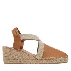 Espadryle Toni Pons. Brązowe sandały damskie Toni Pons, bez wzorów, bez obcasa, bez zapięcia. Za 279.99 zł.