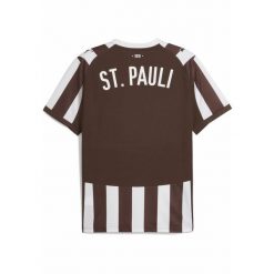 Męska koszulka domowa FC St. Pauli 25/26 PUMA Espresso Brown White. Białe koszulki sportowe męskie Puma, m, bez wzorów, bez kołnierzyka, bez ramiączek, do piłki nożnej. Za 403.00 zł.