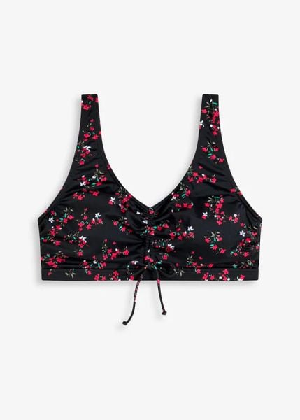 Biustonosz bikini bustier. Czarne bikini damskie bonprix, bez wzorów. Za 97.99 zł.