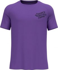 Koszulka męska Odlo ESSENTIAL PRINT T-shirt crew neck s/s. Fioletowe t-shirty męskie Odlo, l, bez wzorów, z materiału, bez kołnierzyka. Za 157.80 zł.