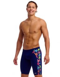 Spodenki do pływania Jammery Funky Trunks Starry Night. Niebieskie kąpielówki męskie FUNKY TRUNKS, m, bez wzorów, z elastanu, do pływania. Za 235.45 zł.