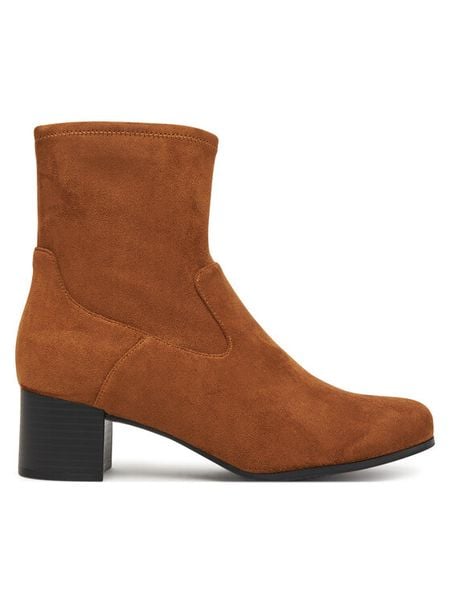Caprice Botki 9-25316-41 Brązowy. Brązowe botki damskie Caprice, z materiału, bez obcasa, na słupku, bez zapięcia. Za 359.99 zł.