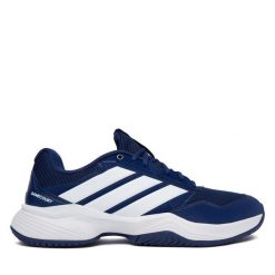 Buty do tenisa adidas. Niebieskie buty sportowe męskie Adidas, bez zapięcia, tenisowe. Za 329.99 zł.