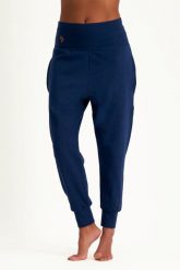 Spodnie damskie Urban Goddess Bhumi. Niebieskie spodnie materiałowe damskie URBAN GODDESS, s, bez wzorów, z bawełny, na fitness i siłownię. Za 343.50 zł.