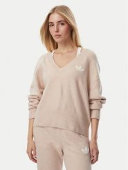 Adidas Sweter Essentials KR9175 Beżowy Loose Fit. Brązowe swetry damskie Adidas, l, bez wzorów, z syntetyku, bez kołnierzyka, bez ramiączek, bez kaptura. Za 279.99 zł.