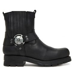 Sztyblety NEW ROCK. Czarne botki męskie NEW ROCK, bez wzorów, rockowe, bez zapięcia. Za 1,049.00 zł.