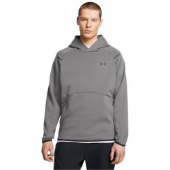 Bluza z kapturem Under Armour Unstoppable Fleece. Szare bluzy męskie Under Armour, m, bez wzorów, z materiału, z kapturem. Za 381.00 zł.