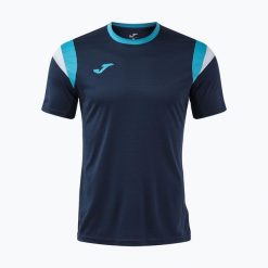 Koszulka tenisowa męska Joma Terra. Niebieskie koszulki sportowe męskie Joma, m, bez wzorów, z materiału, bez kołnierzyka, bez ramiączek, tenisowe. Za 109.99 zł.