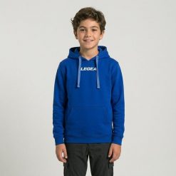 Chłopięca bluza treningowa z kapturem niebieska Spalato. Białe bluzy dla chłopców Legea, bez wzorów, z bawełny, bez ramiączek, z kapturem. Za 180.00 zł.