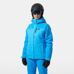 Damska kurtka narciarska Helly Hansen Snowplay. Niebieskie kurtki snowboardowe damskie Helly Hansen, na zimę, bez wzorów, bez kaptura, narciarskie. W wyprzedaży za 1,073.50 zł.