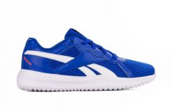 Buty na co dzień do biegania młodzieżowe REEBOK FLEXAGON ENE sportowe. Niebieskia obuwie sportowe damskie Reebok, bez wzorów, z materiału, do biegania. Za 139.00 zł.