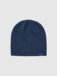 4F Czapka zimowa uniseks - granatowa Uniwersalny. Niebieskie czapki i kapelusze męskie 4f, na zimę, bez wzorów, z materiału, klasyczne. Za 39.99 zł.